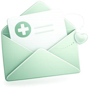 Open envelope with a Varolyn care message