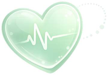 Green heart with a heartbeat line