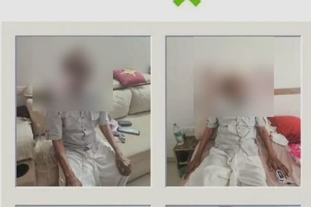 Recovery — Varolyn home care: a senior patient's progress sequence, from resting to sitting up at home