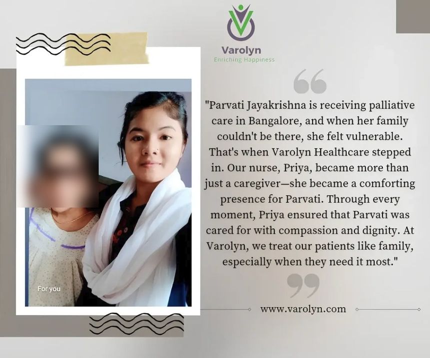 Varolyn caregiver story card — compassionate palliative care at home