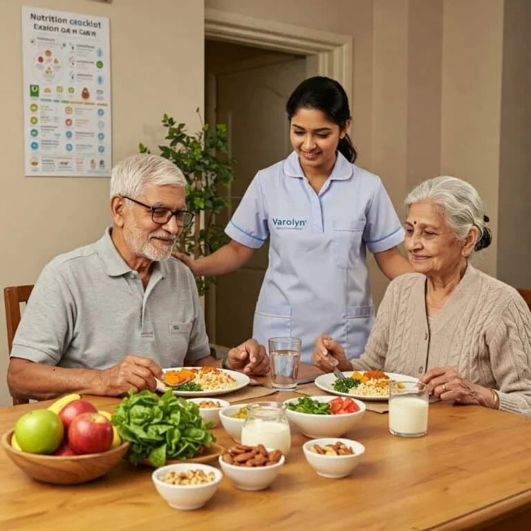 A warm, inviting healthcare facility with the Varolyn Healthcare logo prominently displayed. In the foreground, a smiling patient conversing with a compassionate nurse, their body language exuding care and trust. The middle ground showcases a cozy, well-equipped examination room, with state-of-the-art medical equipment and soothing decor. The background depicts a serene, natural landscape visible through large windows, creating a calming atmosphere. The lighting is soft and diffused, lending an air of comfort and tranquility. The entire scene conveys Varolyn Healthcare's commitment to patient-centered care, where the well-being and comfort of individuals are the top priorities.